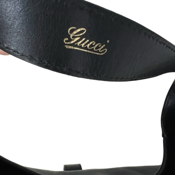 Certified Authentic GUCCI Striped Black Leather Hobo Bag - Picture 8 of 15